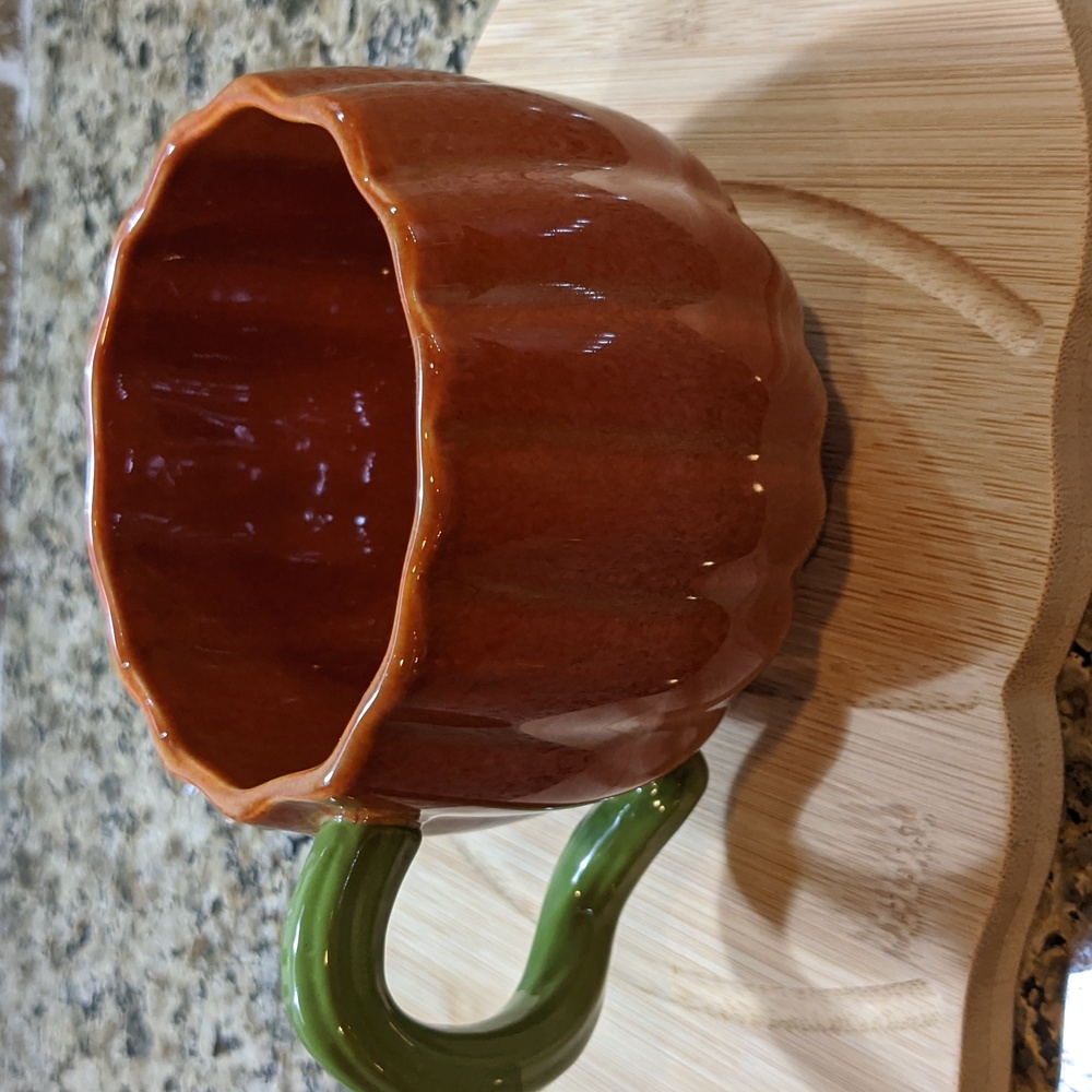 Starbucks Pumpkin Coffee Mug Twisted Vine Handle Autumn Fall 13oz 2007 - Picture 2 of 5